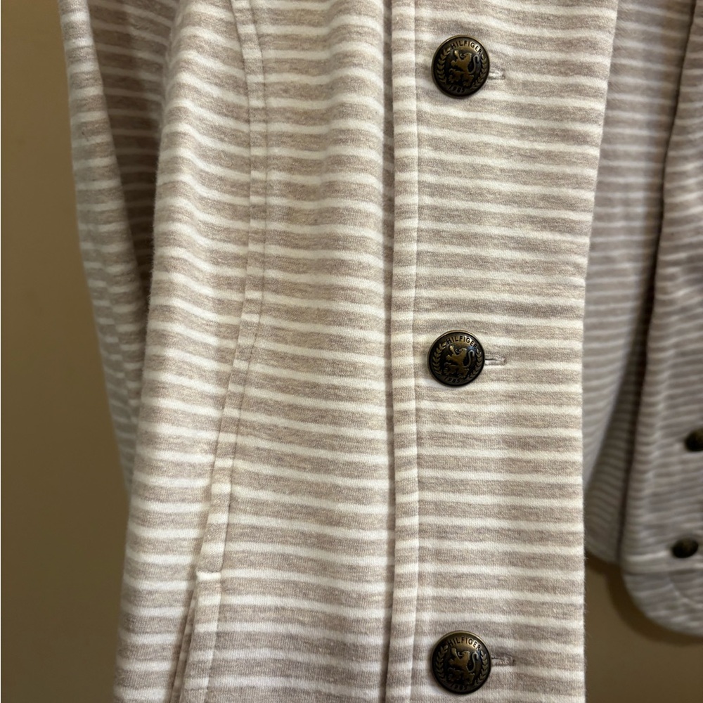 NWOT Tommy Hilfiger Women's Striped Military-Style Open-Front Band Jacket Small - Picture 7 of 9